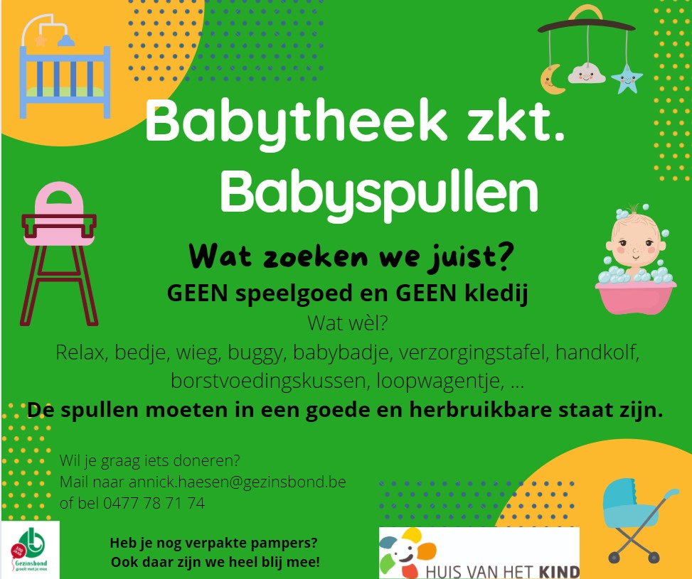 oproep babyspullen